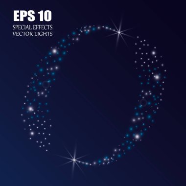 Büyük tozlu parlak bir kuyruklu yıldız. Kayan Yıldız. Parlak ışık efekti. Vektör illüstrasyonu