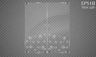 Cam kapı üzerinde şeffaf arka plan izole. Vektör çizim