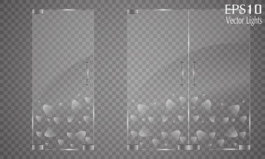 Cam kapı üzerinde şeffaf arka plan izole. Vektör çizim