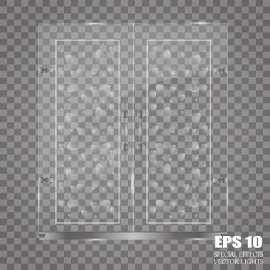 Cam kapı üzerinde şeffaf arka plan izole. Vektör çizim