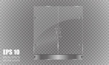 Cam kapı üzerinde şeffaf arka plan izole. Vektör çizim