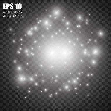 Vektör parlayan ışık efekti kümesi patlamaları sparkles şeffaf arka plan ile yıldız.