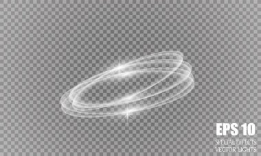 Parlayan sihirli beyaz alev daire yüzük izleme.