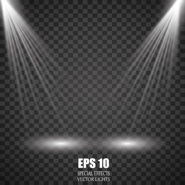 Vektör izole bir projektör. Işık efekti