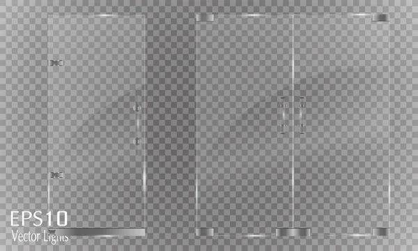 Puerta de cristal aislada sobre fondo transparente. Ilustración vectorial — Vector de stock