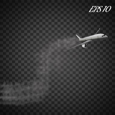 Yoğunlaşma iz çizim ile vektör uçak. Ayarla