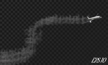 Yoğunlaşma iz çizim ile vektör uçak. Ayarla