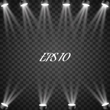 Vektör projektör. Sahne. Işık efektleri.