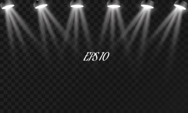 Vektör projektör. Sahne. Işık efektleri.