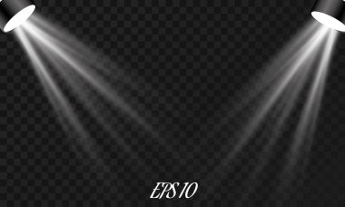 Vektör projektör. Sahne. Işık efektleri.