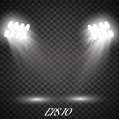 Vektör projektör. Sahne. Işık efektleri.