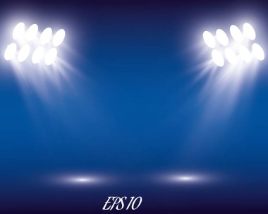 Vektör projektör. Sahne. Işık efektleri.