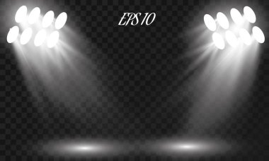 Vektör projektör. Sahne. Işık efektleri.