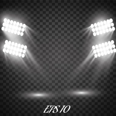 Vektör projektör. Sahne. Işık efektleri.