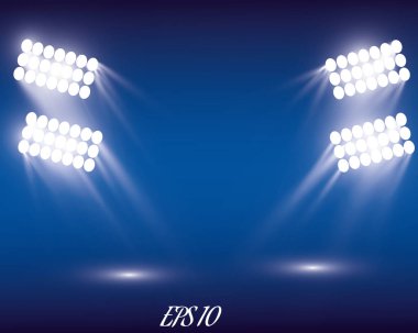 Vektör projektör. Sahne. Işık efektleri.