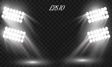 Vektör projektör. Sahne. Işık efektleri.