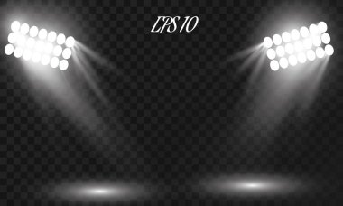 Vektör projektör. Sahne. Işık efektleri.