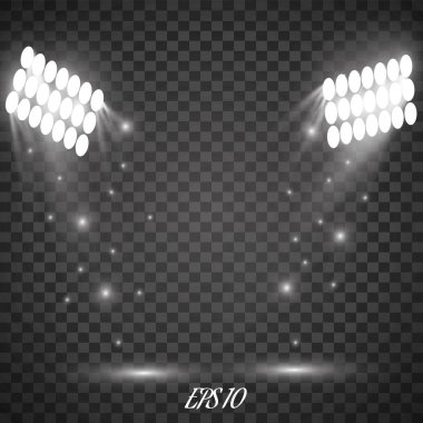 Vektör projektör. Sahne. Işık efektleri.