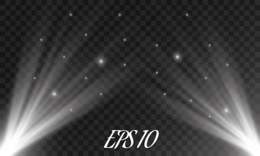 Vektör izole bir projektör. Işık efekti parlama ışık efekti. Vektör çizim. Noel flash kavramı.