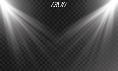 Vektör izole bir projektör. Işık efekti parlama ışık efekti. Vektör çizim. Noel flash kavramı.