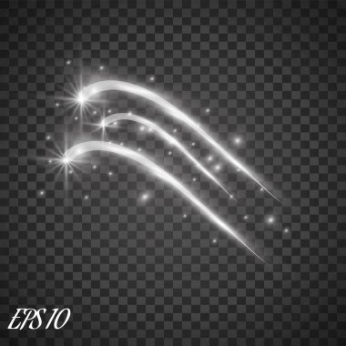 Kuyruklu yıldızlar gökten uçan. Işık ve parlama. Kuyruklu yıldız uçar.