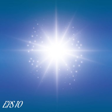 Parlak ışık efekti. Vektör çizimi. Noel flaşı Konsepti.