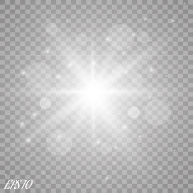 Parlak ışık efekti. Parıltısız yıldız patlaması..