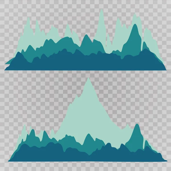 Montañas de estilo polivinílico bajo conjunto. Cordilleras poligonales . — Archivo Imágenes Vectoriales