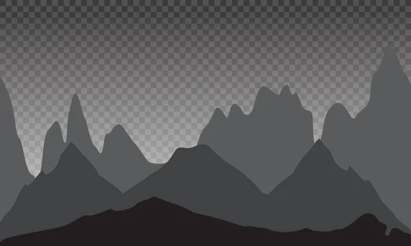 Зеленые горы в тумане. Бесшовный фон . — стоковый вектор