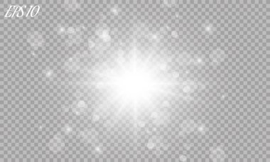 Parlak ışık efekti. Vektör çizimi. Noel flaşı. toz