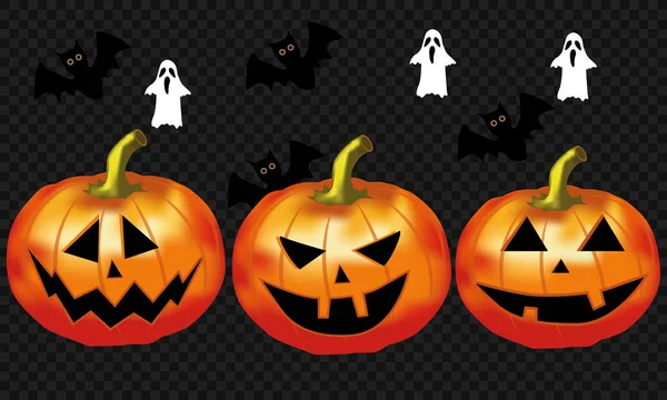 Pozvánka na Halloween večírek s strašidelné dýně a úplněk — Stockový vektor