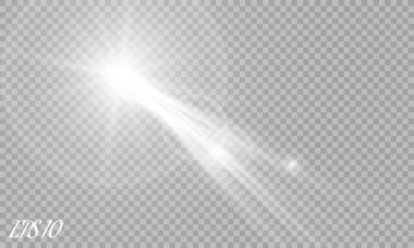 Şeffaf güneş ışığı vektörü. Özel lens ışık efekti..