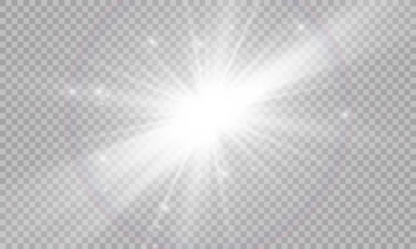 Şeffaf güneş ışığı vektörü. Özel lens ışık efekti.. — Stok Vektör