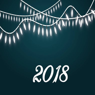 Şeffaf arka planda izole edilmiş Noel ışıkları. Parlayan Xmas çelengi. Vektör illüstrasyonu