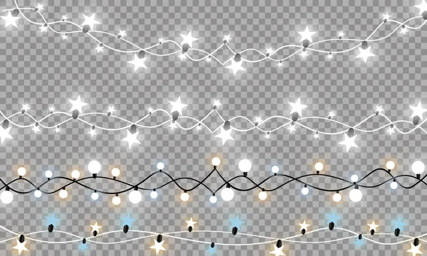 Gloeilamp Effect Vector Illustratie Kerstflitsconcept — Stockvector