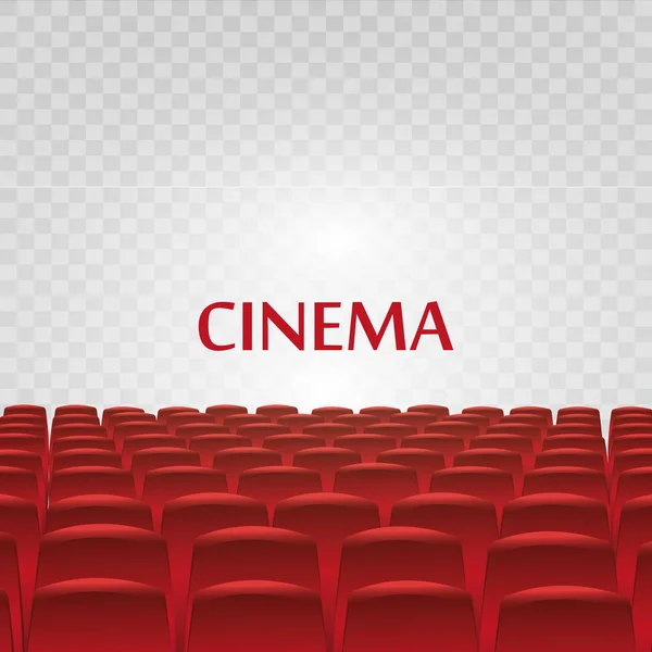 Auditorium Cinéma Avec Sièges Bleus Écran Vierge Illustration Vectorielle — Image vectorielle