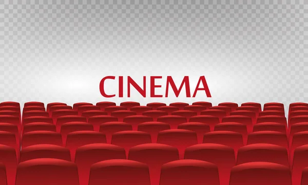 Auditório Cinema Com Assentos Azuis Tela Branco Ilustração Vetorial — Vetor de Stock