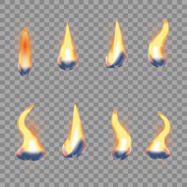 Κερί Φλόγα Φωτιά Απομονωμένη Ρεαλιστική Κερί Φωτεινή Φλόγα Διακόσμηση Μαύρο — Διανυσματικό Αρχείο