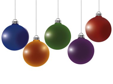 Beyaz arka plan üzerinde izole Noel ve yılbaşı ball