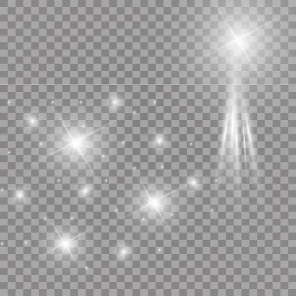 Světelný Efekt Záře Star Burst Leskne Sluneční Světlo — Stockový vektor