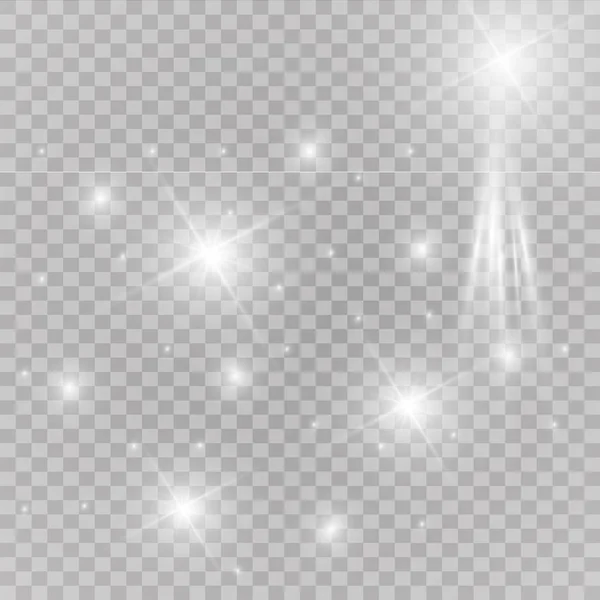 Efeito Luz Brilhante Estrela Explodiu Com Brilhos Luz Solar — Vetor de Stock