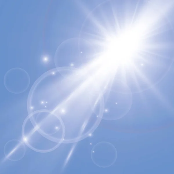 Wektor Przezroczyste Światło Słoneczne Specjalny Efekt Świetlny Obiektywu — Wektor stockowy