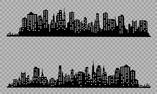 Düz bir stil şehir silüeti. Modern kentsel landscape.vector illüstrasyon