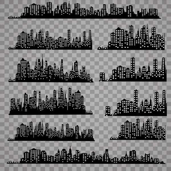 Die Silhouette Der Stadt Flachen Stil Moderne Stadtlandschaft Vektorillustration — Stockvektor