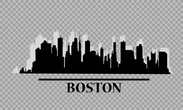 Boston City Silueta Pozadí Vektorová Ilustrace — Stockový vektor