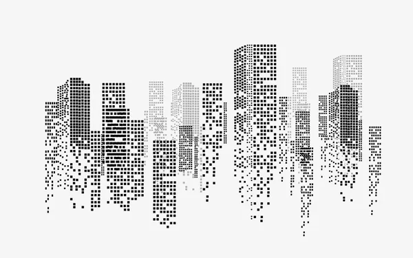 Stad Scène Nachttijd — Stockvector