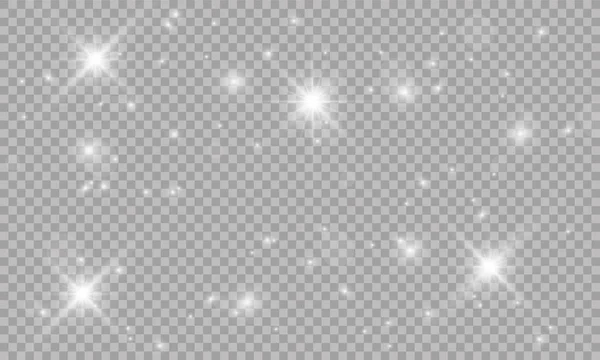 Estrellas Brillantes Sobre Fondo Transparente Brillante Brillante Ilustración Vectorial Luz — Archivo Imágenes Vectoriales