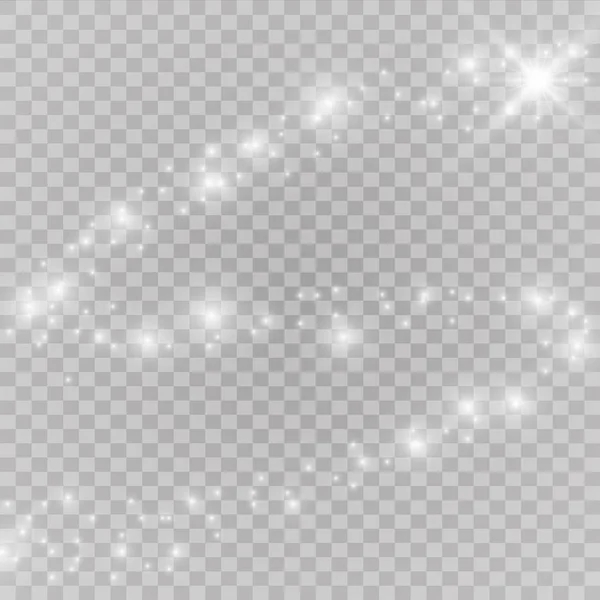 Vektor Šumivé Padající Hvězda Stardust Stezka Světelný Efekt Záře Vektorové — Stockový vektor