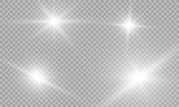 抽象フレア光線のベクトル図 光と輝き 光と輝きのセット — ストックベクタ