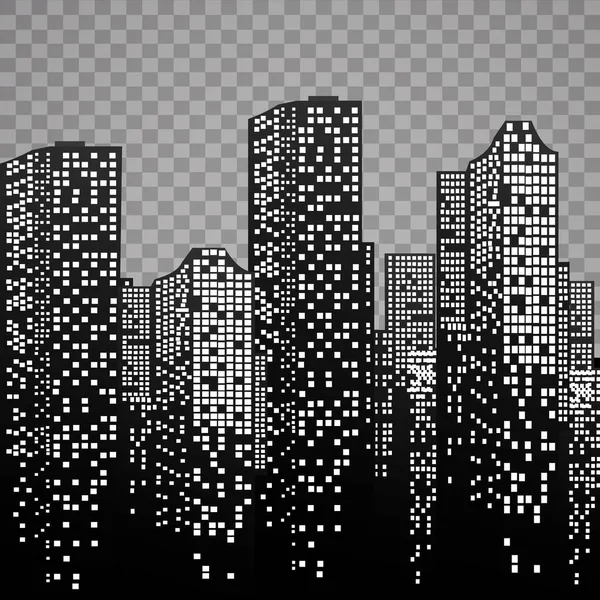 Silhouette City Flat Style Modern Urban Landscape Vector Illustration City — Stock Vector